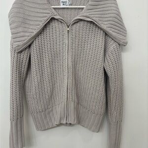 US 6 Princess Polly Chunky Knit Zip-Up Cardigan Sweater